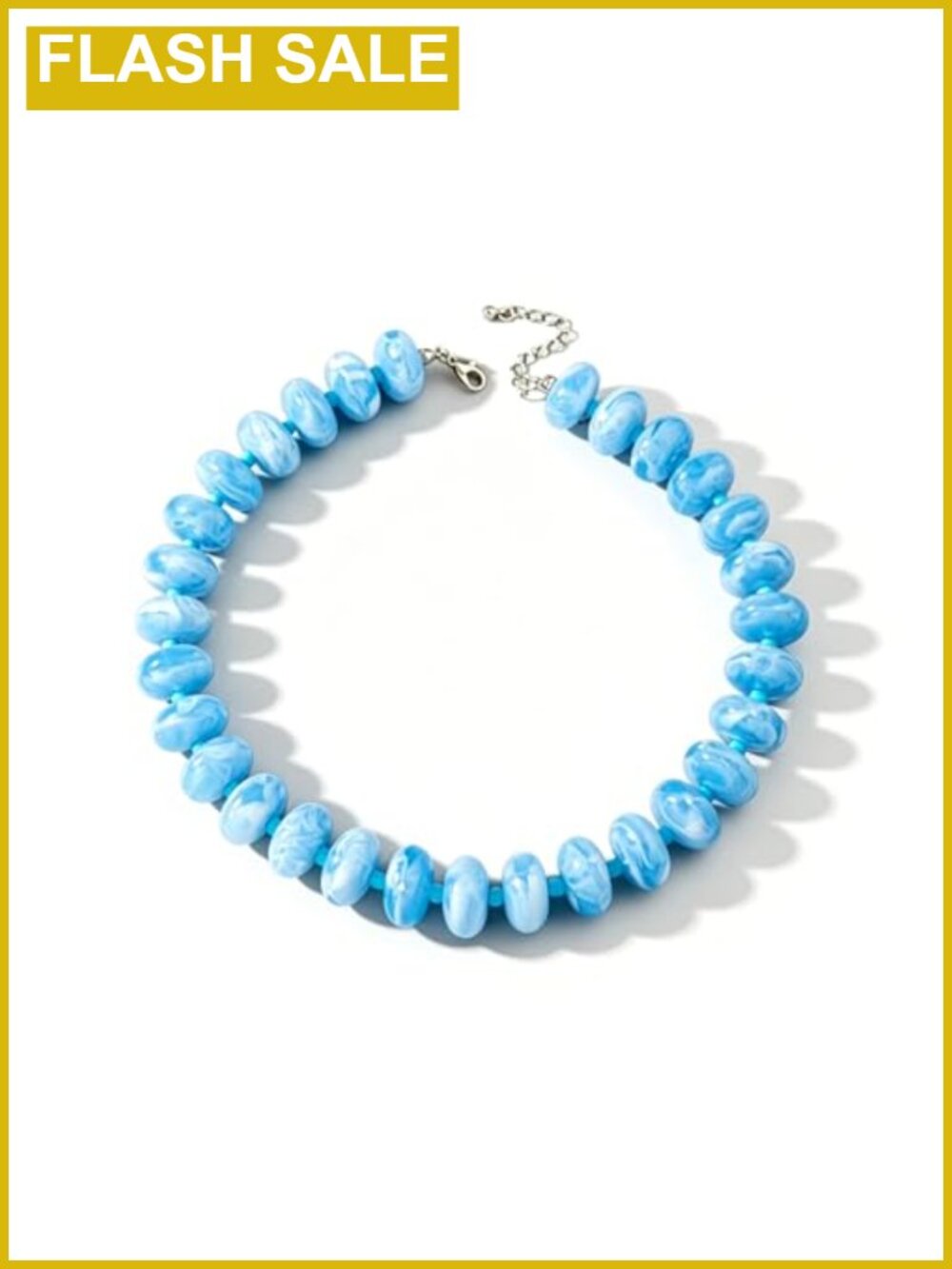 Chunky Acrylic Beaded Choker Statement Necklace Boho Beach Jewelry for Women